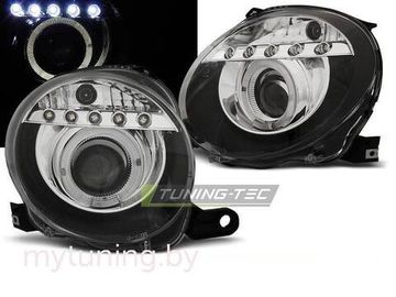 Передние фары Fiat 500 projektor black led