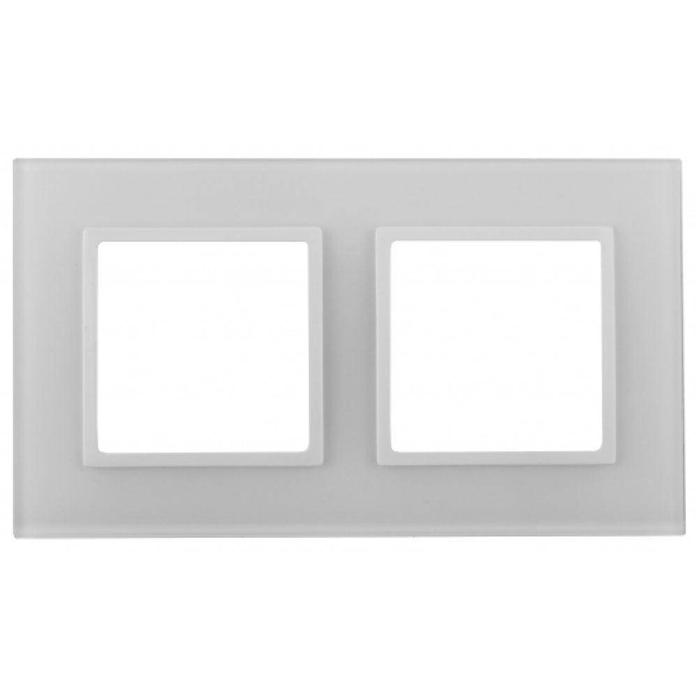 14-5102-01 ЭРА Рамка на 2 поста, стекло, Эра Elegance, белый+бел | Elegance Белый