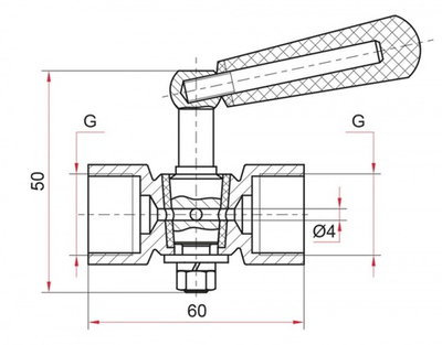 Кран трехходовой для манометра РОСМА G1/2хG1/2 ВН-ВН