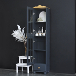 Шкаф витрина Бритта однодверный серый/антик