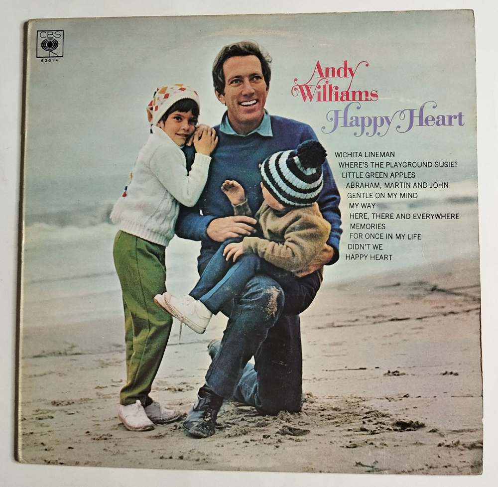 Винтажная виниловая пластинка LP Andy Williams Happy Heart (UK 1969)