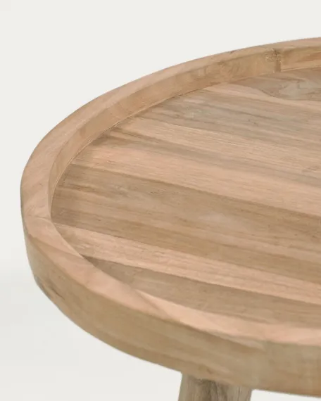 Журнальный столик Glenda из массива тика Ø55 см