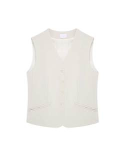 Жилет из шерсти Лоро Пиана молочный