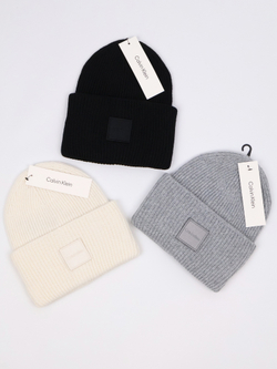 Шапка Calvin Klein Ribbed Monogram Logo Badge Black