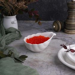 Соусник 80 мл 10,1*7,9 см h4,1 см "Ракушка" овальный белый фарфор Seashell White NEW P.L. [12]