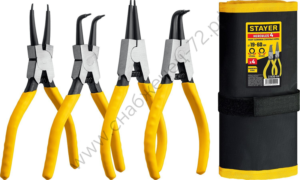 STAYER HERCULES-4 4 шт, 160 мм, Набор съемников стопорных колец (22830-H4)