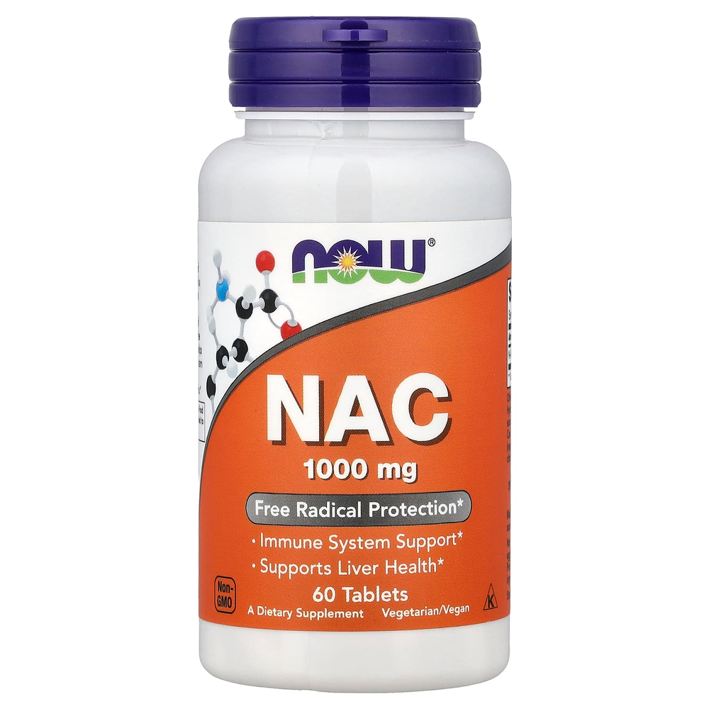 NOW Foods, NAC, 1000 мг, 60 таблеток