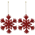 Подвеска «Снежное волшебство» 10 см (набор 2 шт), красный