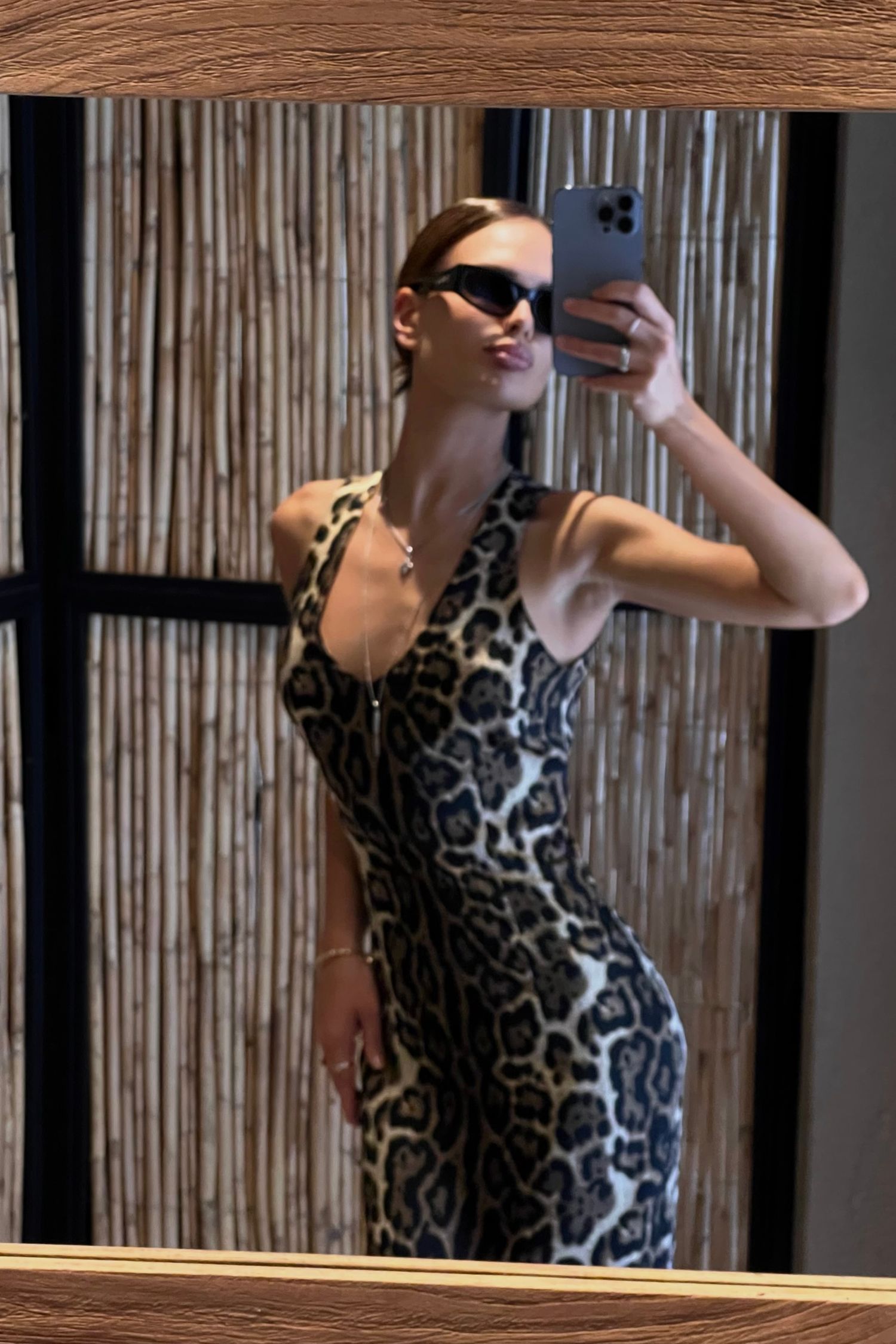 платье row, animal print