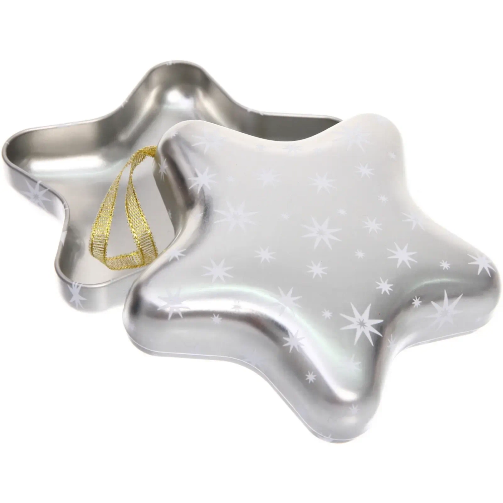 Банка жестяная «Звезда» 12,6*4,8см, цвет серебро