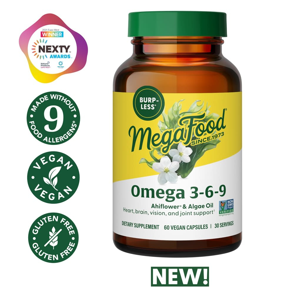 MegaFood, Omega 3-6-9, 60 Vegan Capsules