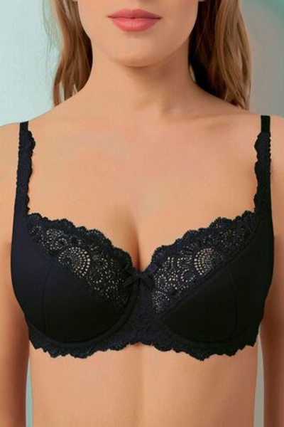 Нежный бюстгальтер Gorgeous с кружевом (Размер: 80F) (Цвет: черный)