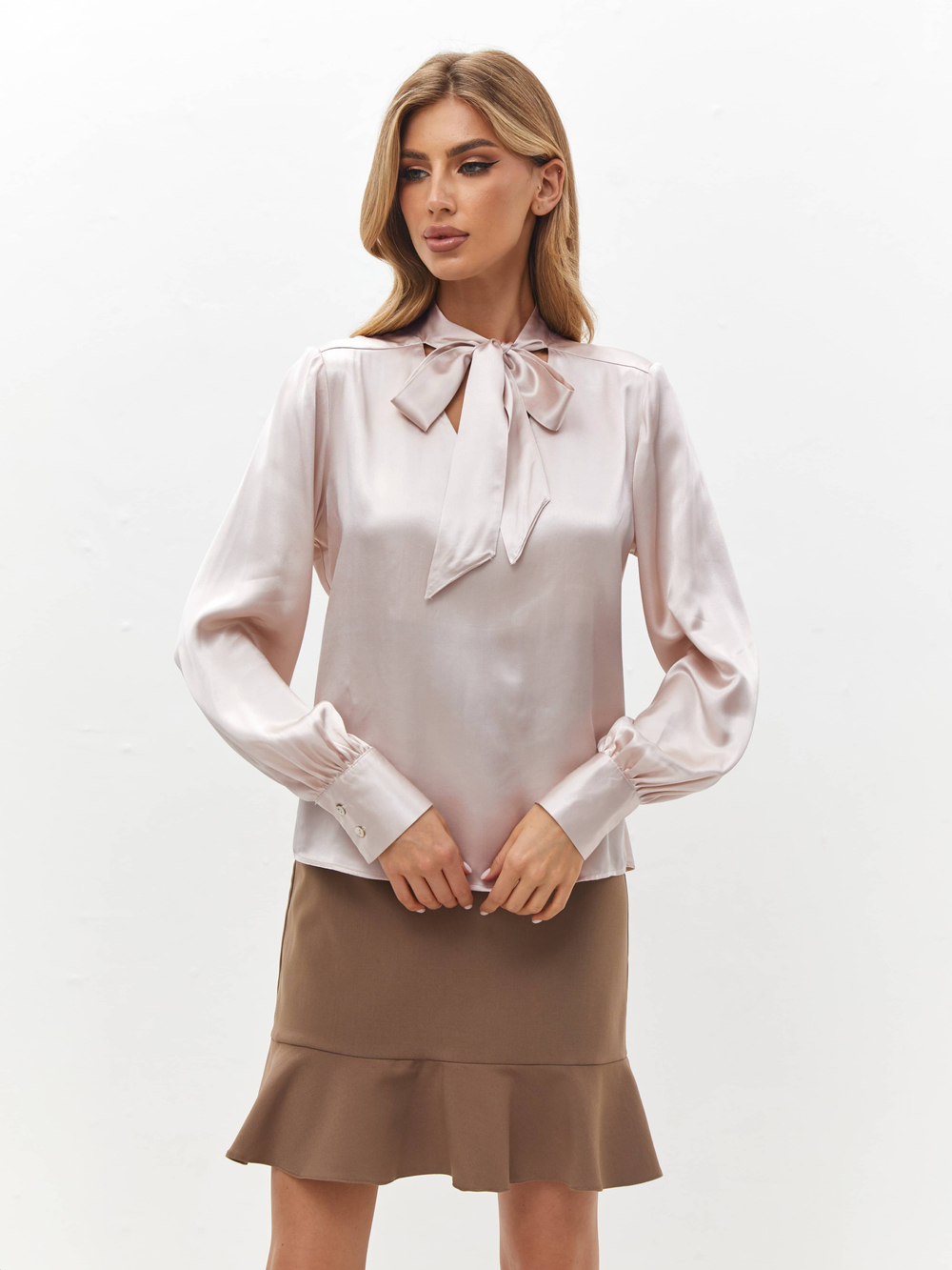 Блузка Esthetic Code Z-02888 шелк Примула розовая