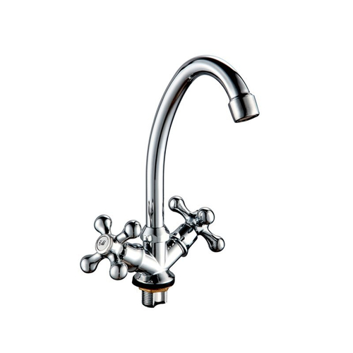 Смеситель для мойки и умывальника TSB 272-34, металлические маховики, без гибкой подводки на ЦГ