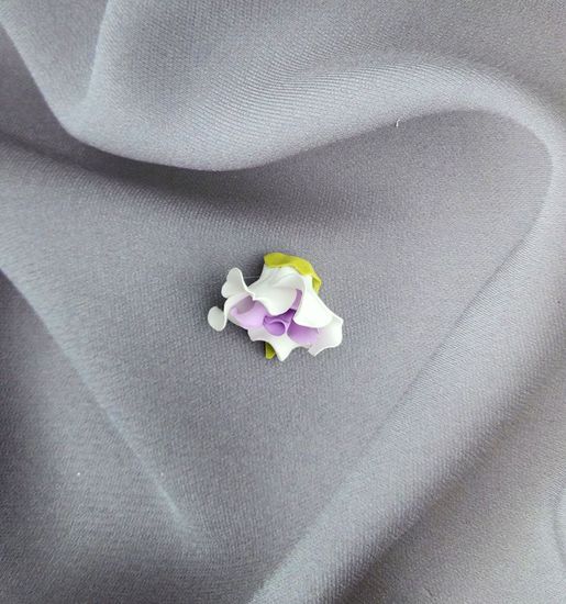 Цветы из латекса (фоамарина) бело-красный 4.5 см, набор 5 штук