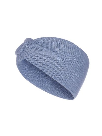 Женская повязка на голову голубого цвета из кашемира - фото 1