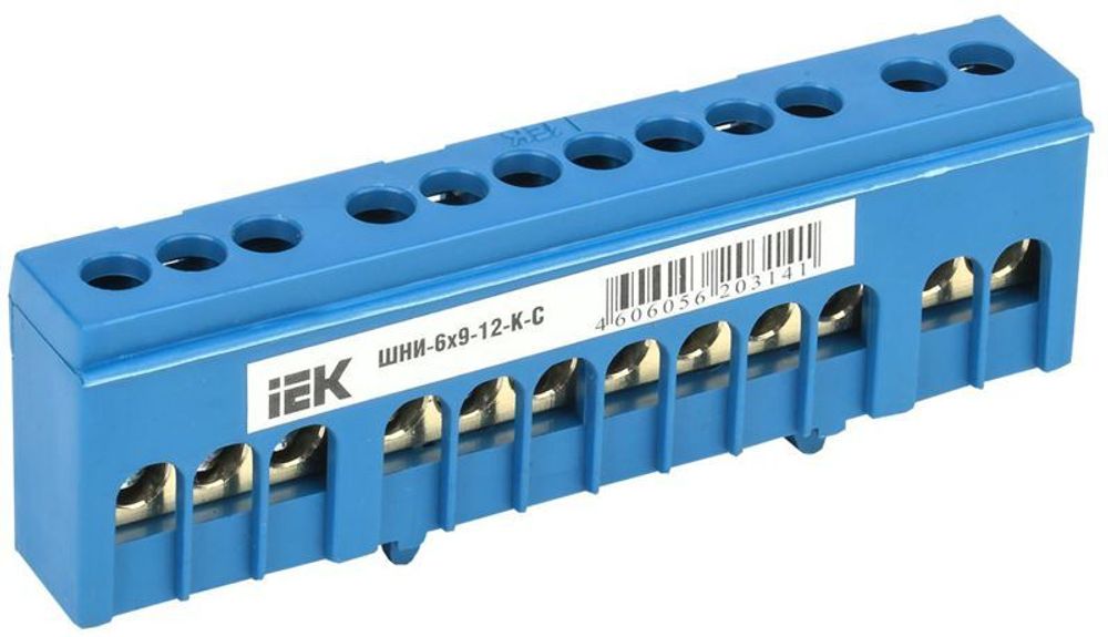 Шина нулевая в корп. изол. на DIN-рейку ШНИ-6х9-12-К-С IEK YNN10-69-12KD-K07