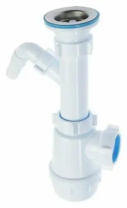 Сифон для мойки с отводом под стиральный машину 1/2" х 40 мм АНИ Пласт