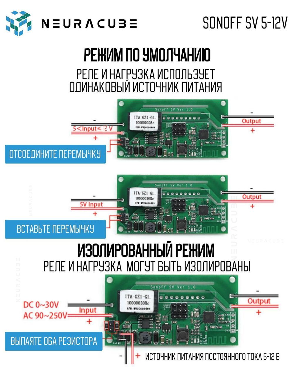 WiFi реле SONOFF SV 5-12V