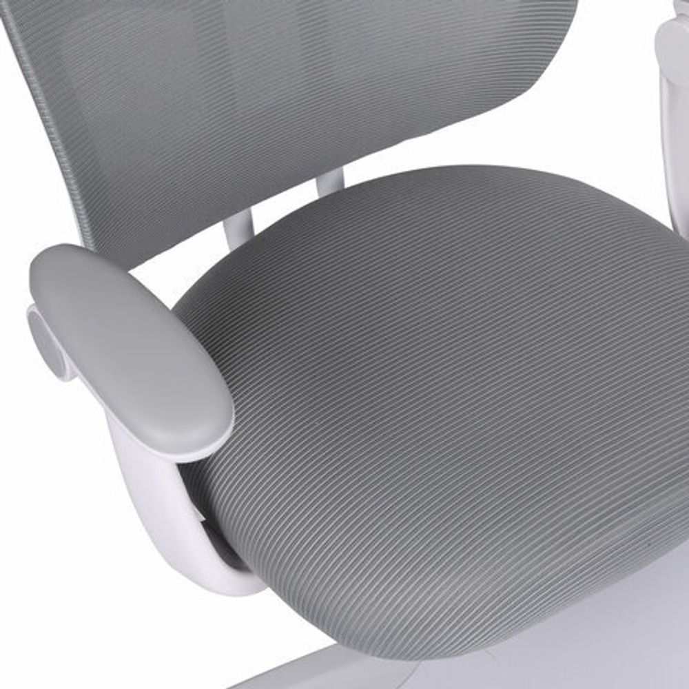 Кресло детское с подставкой для ног BRABIX "Toy MG-205", сетка/ткань TW, серое, 533153