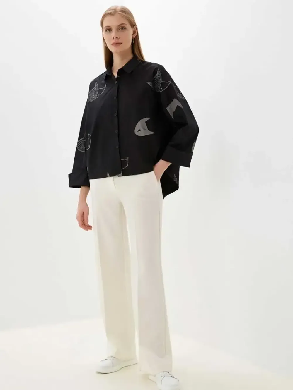 Рубашка  оверсайз  короткая