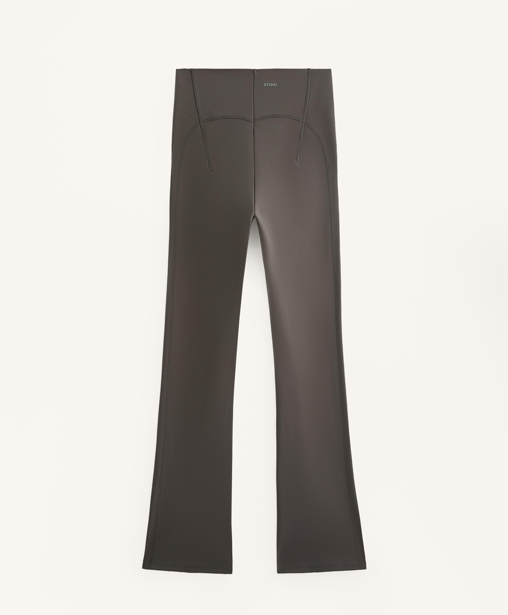 OYSHO Компрессионные брюки клеш Flare Compressive Raise Up, угольный