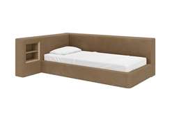 Диван-кровать Cube c нишей M (коричневый, рогожка)