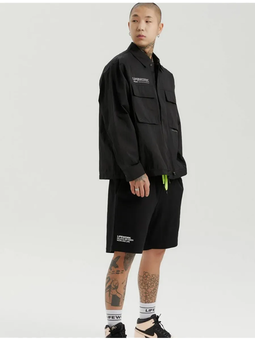 Куртка-рубашка из нейлона с карманами