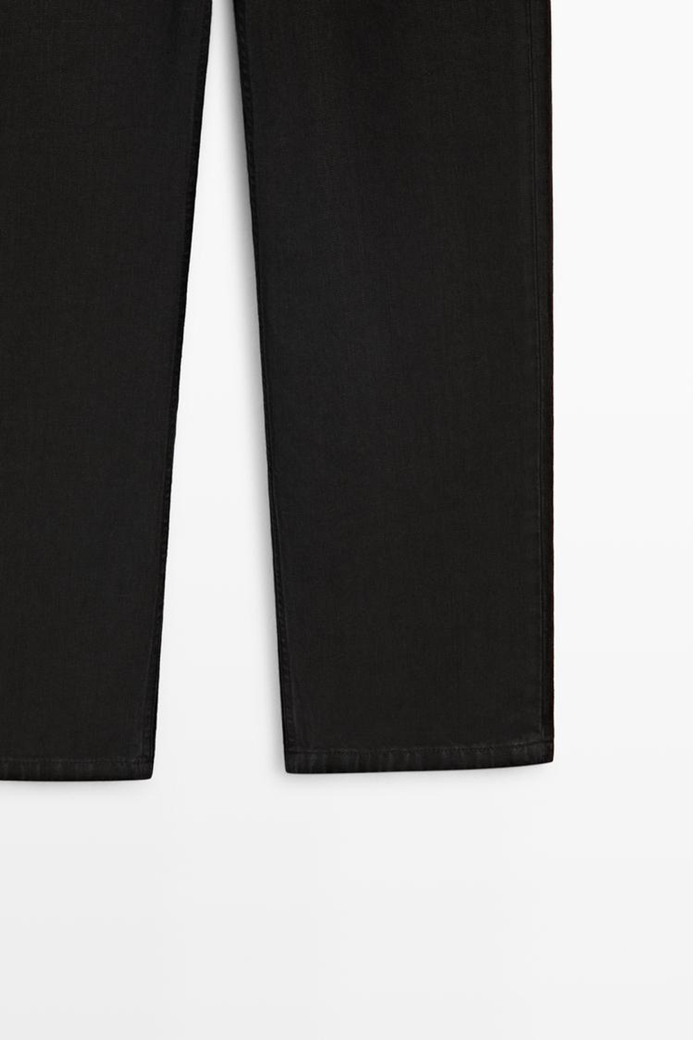 Massimo Dutti Джинсы прямого кроя с низкой посадкой и укороченными штанинами, черный