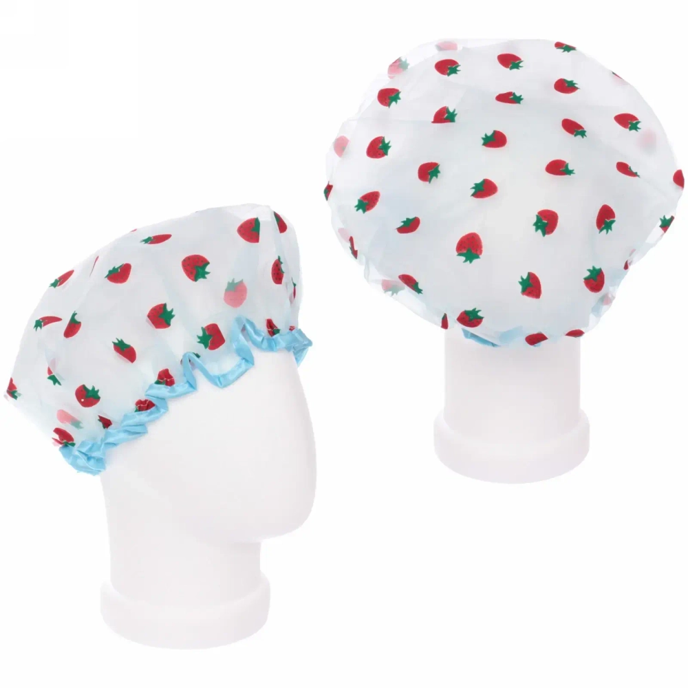 Шапочка для душа «Ультрамарин - Strawberry», микс 3 цвета, d-24 см (двухсторонняя, внутренний слой EVA)
