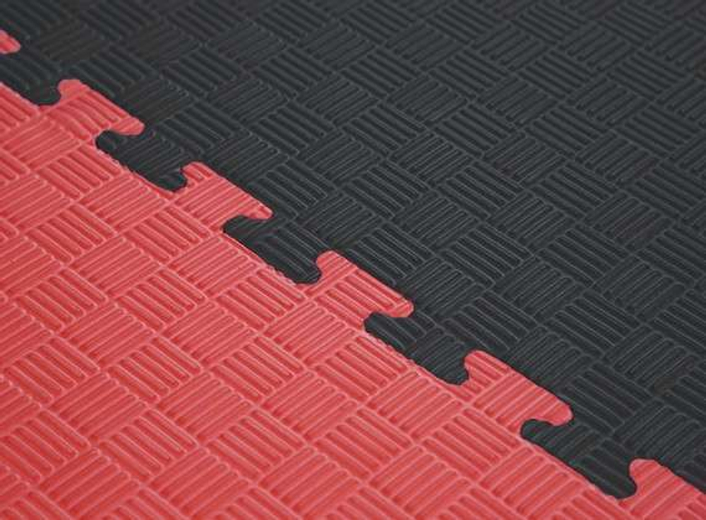 Будо-мат (татами) BABYPUZZ (1 плита 100x100x2,5см, 1кв.м./уп) "Красно-черный"