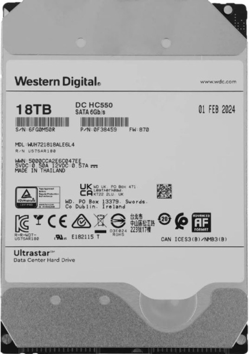Жесткий диск 18TB SATA 6Gb/s Western Digital WUH721818ALE6L4