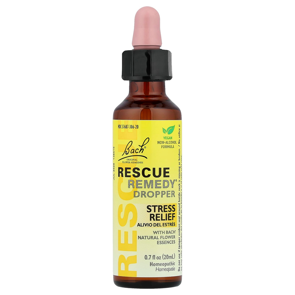 Bach, Rescue Remedy®, пипетка для снятия стресса, 20 мл (0,7 жидк. унции)