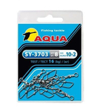 Карабин с вертлюгом для рыбалки SY-3703 №12+1 (упк. 8 шт.)