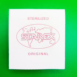 Серьги-гвоздики для прокола ушей под пистолет. STAREX (Китай). Золотистые с прозрачными кристаллами
