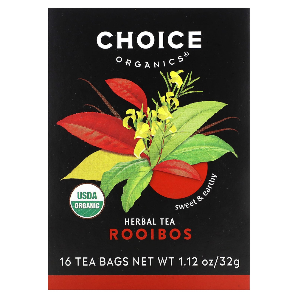 Choice Organics, Herbal Tea, ройбуш, без кофеина, 16 чайных пакетиков, 32 г (1,12 унции)