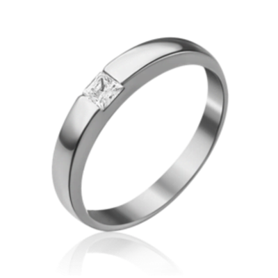 Обручальное кольцо из белого золота c бриллиантом 01-1272-00-101-1120-30