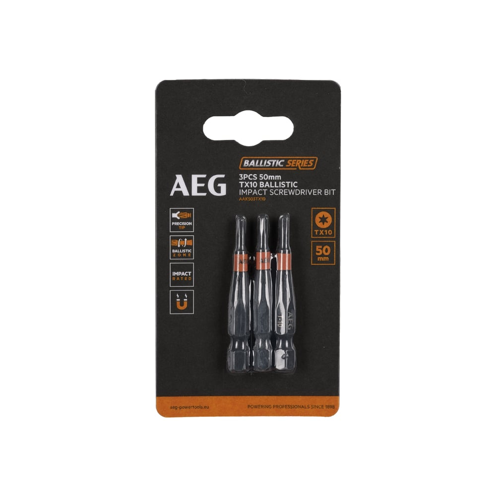 Биты ударные AAK503TX10 (3 шт; TX10; 50 мм) AEG 4932479186
