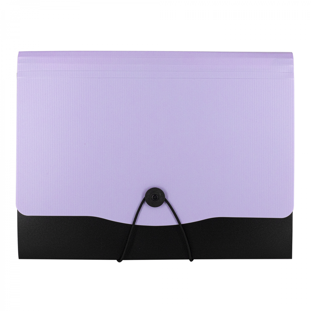 Папка-картотека Alingar, A4, 330х250 мм, на пуговице, пластик, 600 мкм, 13 отделений, папка-планшет, сиреневый клапан