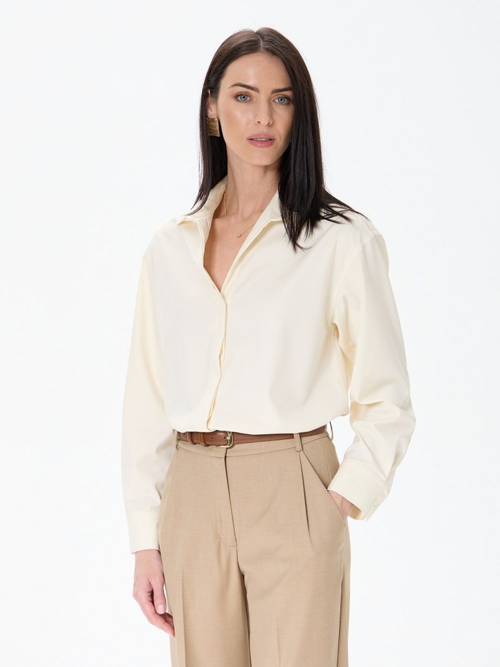 Рубашка Хельсинки молочная смесовая шерсть