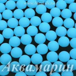 Матовые полубусины, Аквамарин матовый