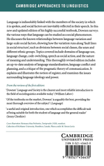Language and Society (Cambridge Approaches to Linguistics) 2nd Edition