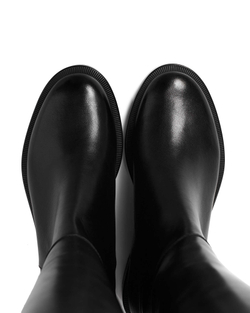 Сапоги-трубы из натуральной кожи черный