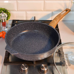 Сковорода 26см Premium blue с несъемной ручкой и стеклянной крышкой