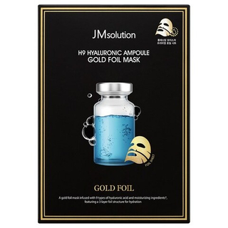 Тканевая маска с гиалуроновой кислотой JMSOLUTION H9 Hyaluronic Ampoule Gold Foil Mask
