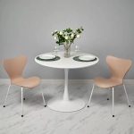 Стул Seven Style пудровый с белыми ножками