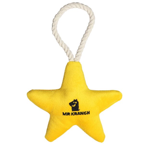 Игрушка Mr.Kranch для собак мелких и средних пород Звездочка с канатом и пищалкой 26х16х5см