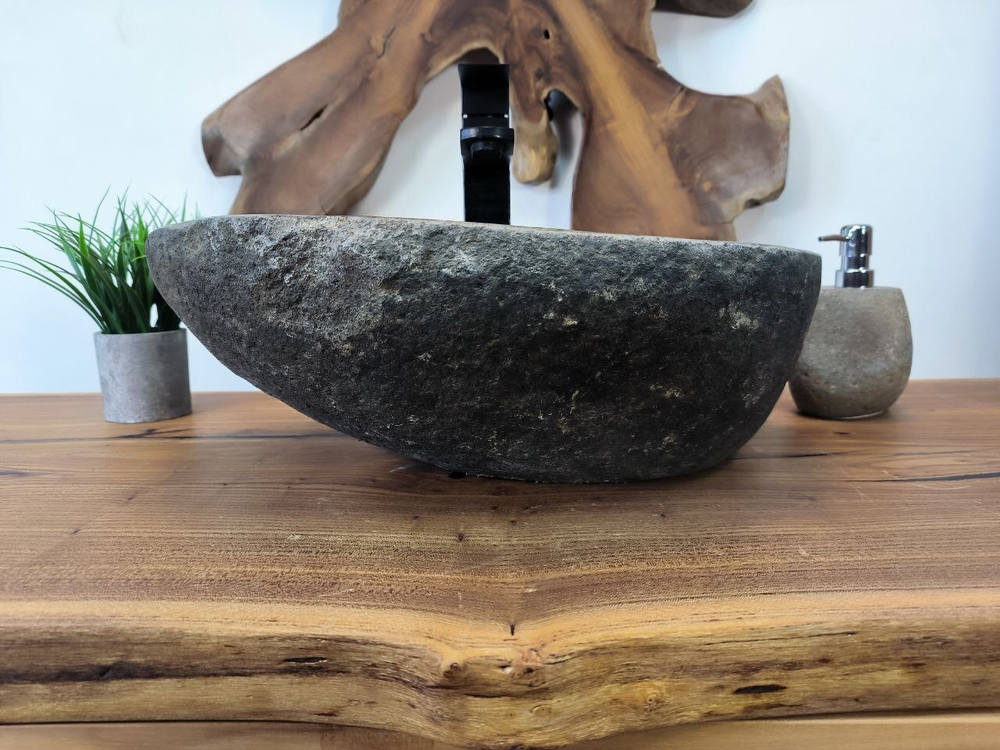 Раковина из речного камня RS-65786 46х32х16 из натурального камня