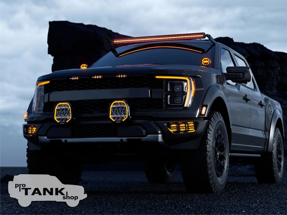 Фара светодиодная AURORA 9″ 270W c подсветкой корпуса (ДХО) Янтарный + Белый 1 шт.