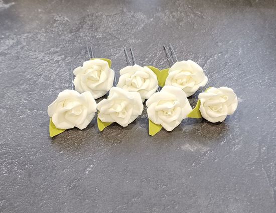 Набор шпилек "Розы большие" латекс, 3 шт, бирюза